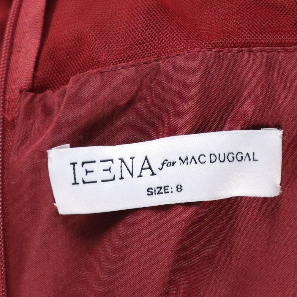 IEENA NEW Mac Duggal One Shoulder 3D Rose Cocktail Dress Wine Red 8 - Picture 3 of 8